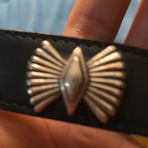 FINAL Native Sterling Concho Marked Oil Tanned Harness Leather OK USA 1995 SALE main image 15